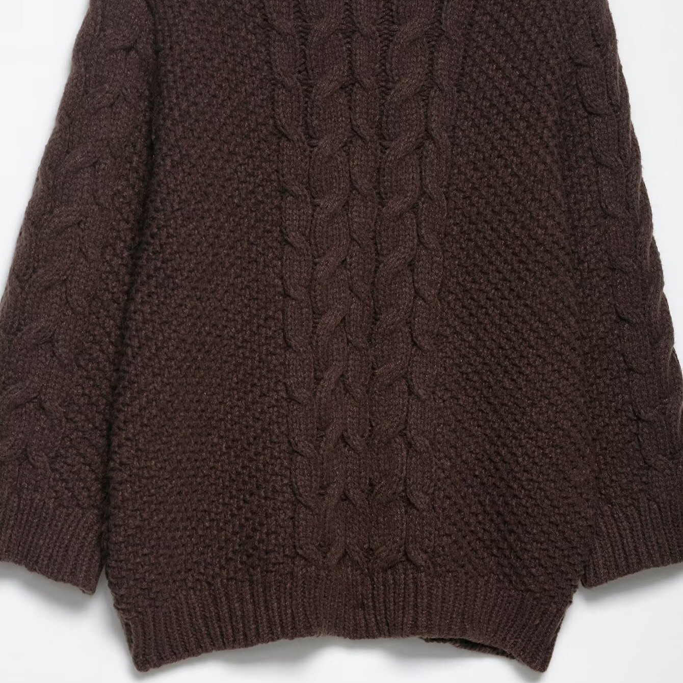 Knit Sweater Chunky Cable Knit Oversized Sleeve KUN-00069