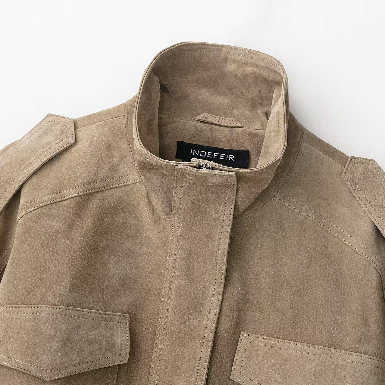 Faux Suede Leather Jacket - Stylish Casual Outerwear KUN-00140