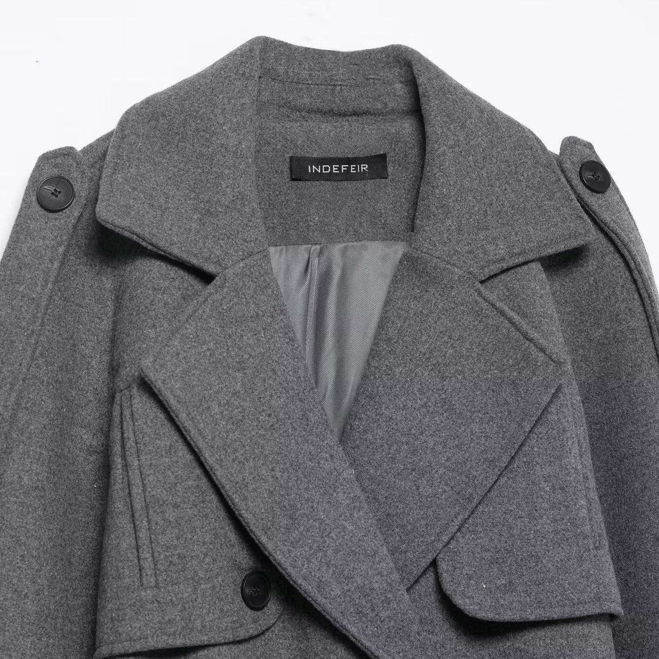 Women's Trench Coat with Belt - Double Breasted Fashion Overcoat KUN-00055