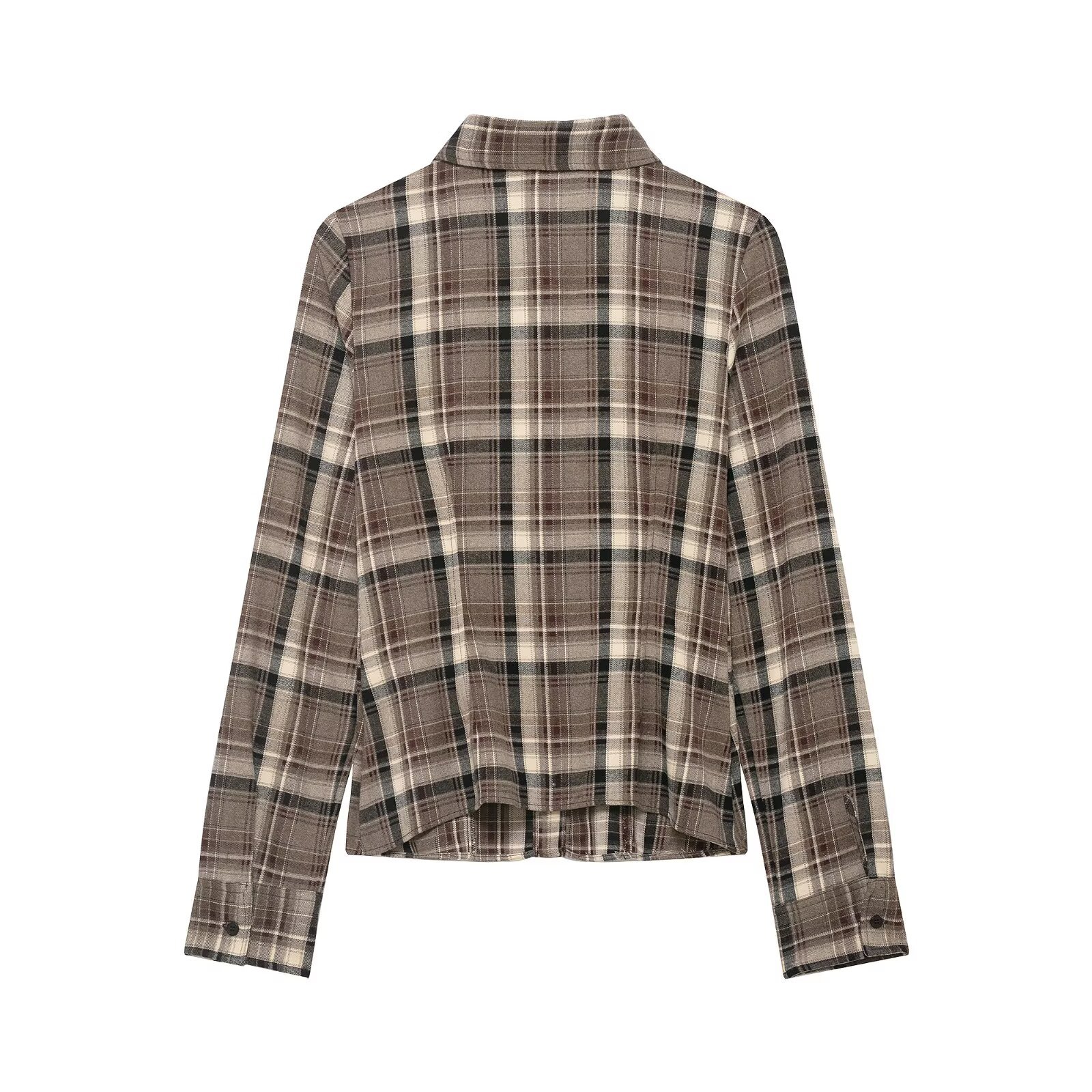 Fitted Plaid Shirt - Chic European Style KUN-00079