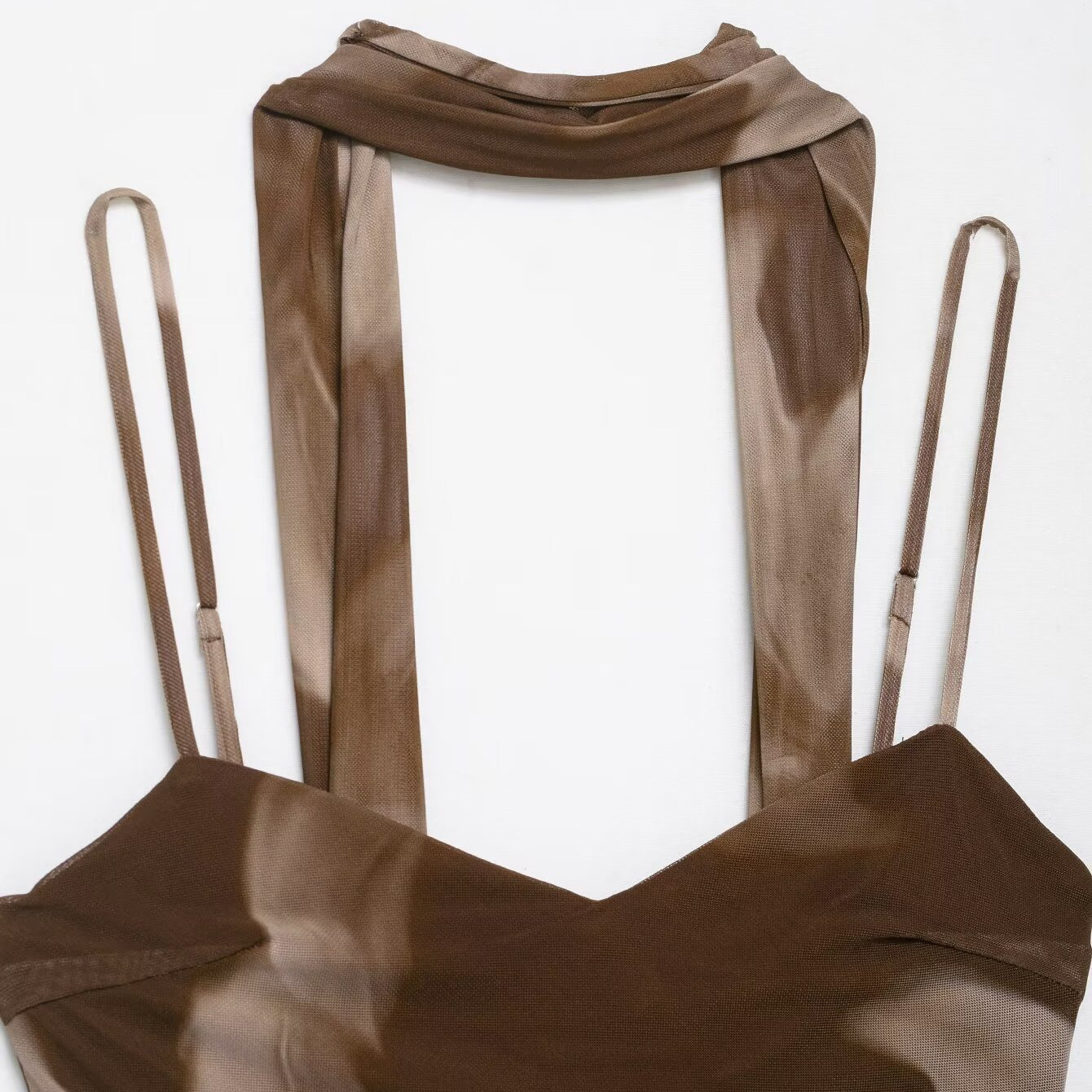 Zijden midi-jurk - Damesjurk met bloemenprint en sjaalmodel KUN-00156