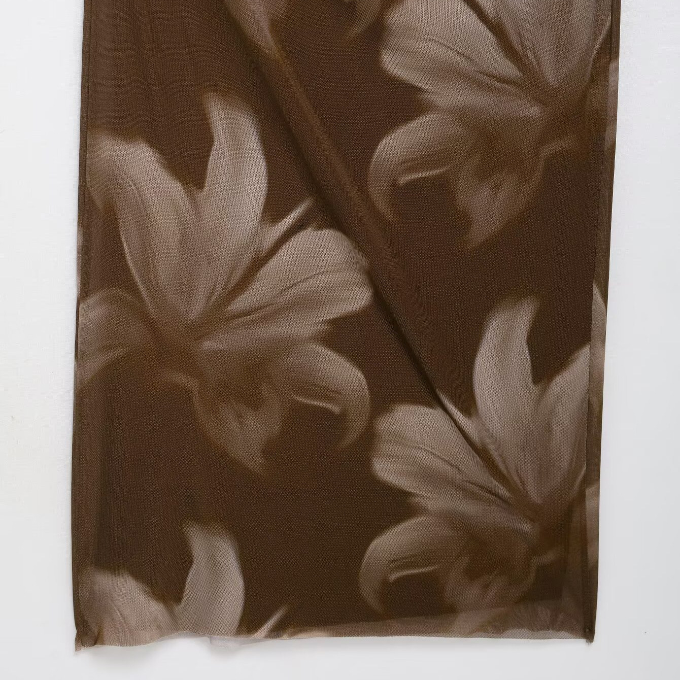 Zijden midi-jurk - Damesjurk met bloemenprint en sjaalmodel KUN-00156