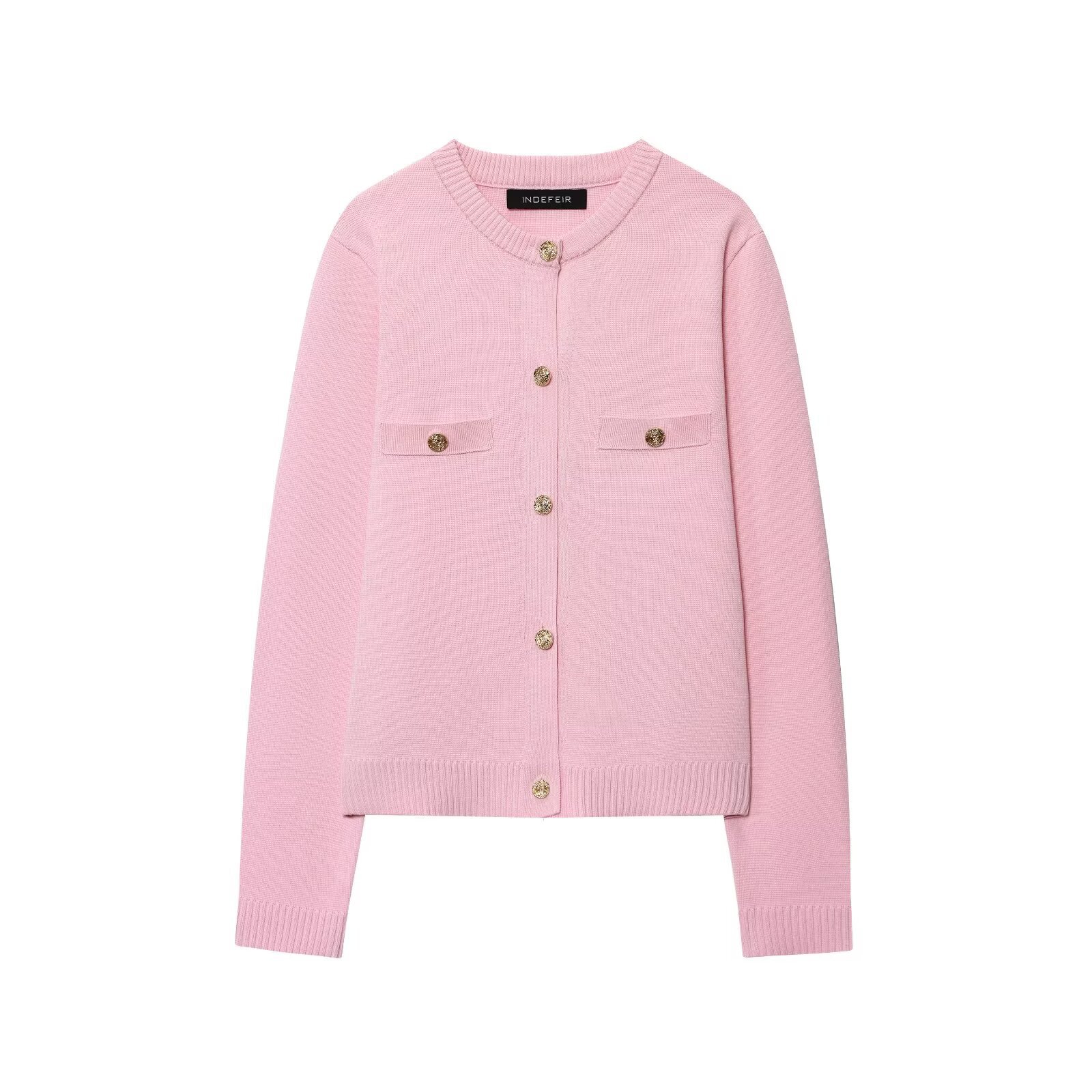 Knit Cardigan - Gold Button Embellished Trendy Casual Jacket KUN-00039