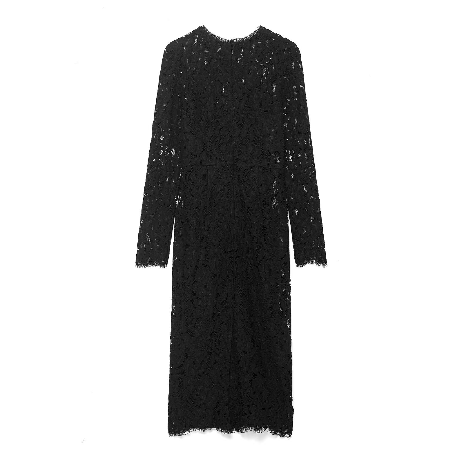 Vestido midi de encaje - Elegante estilo europeo KUN-00126