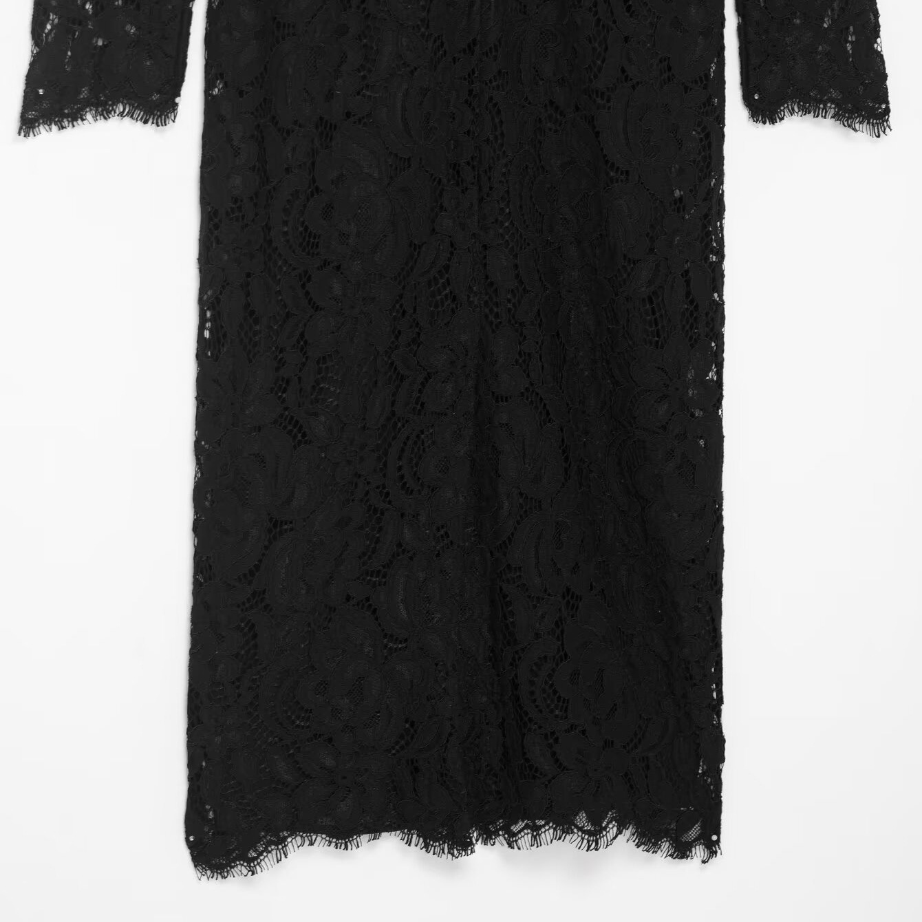 Vestido midi de encaje - Elegante estilo europeo KUN-00126