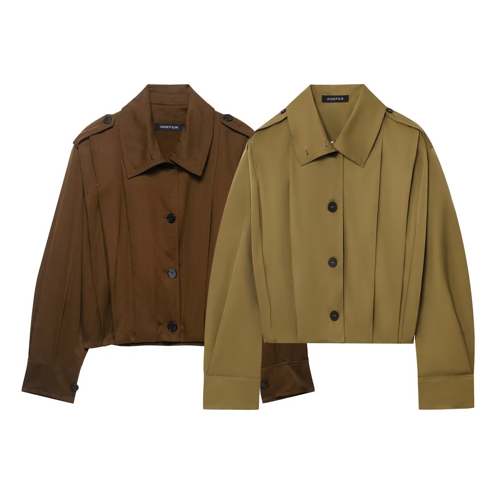 Women's Trendy Pleated Belted Jacket KUN-00144