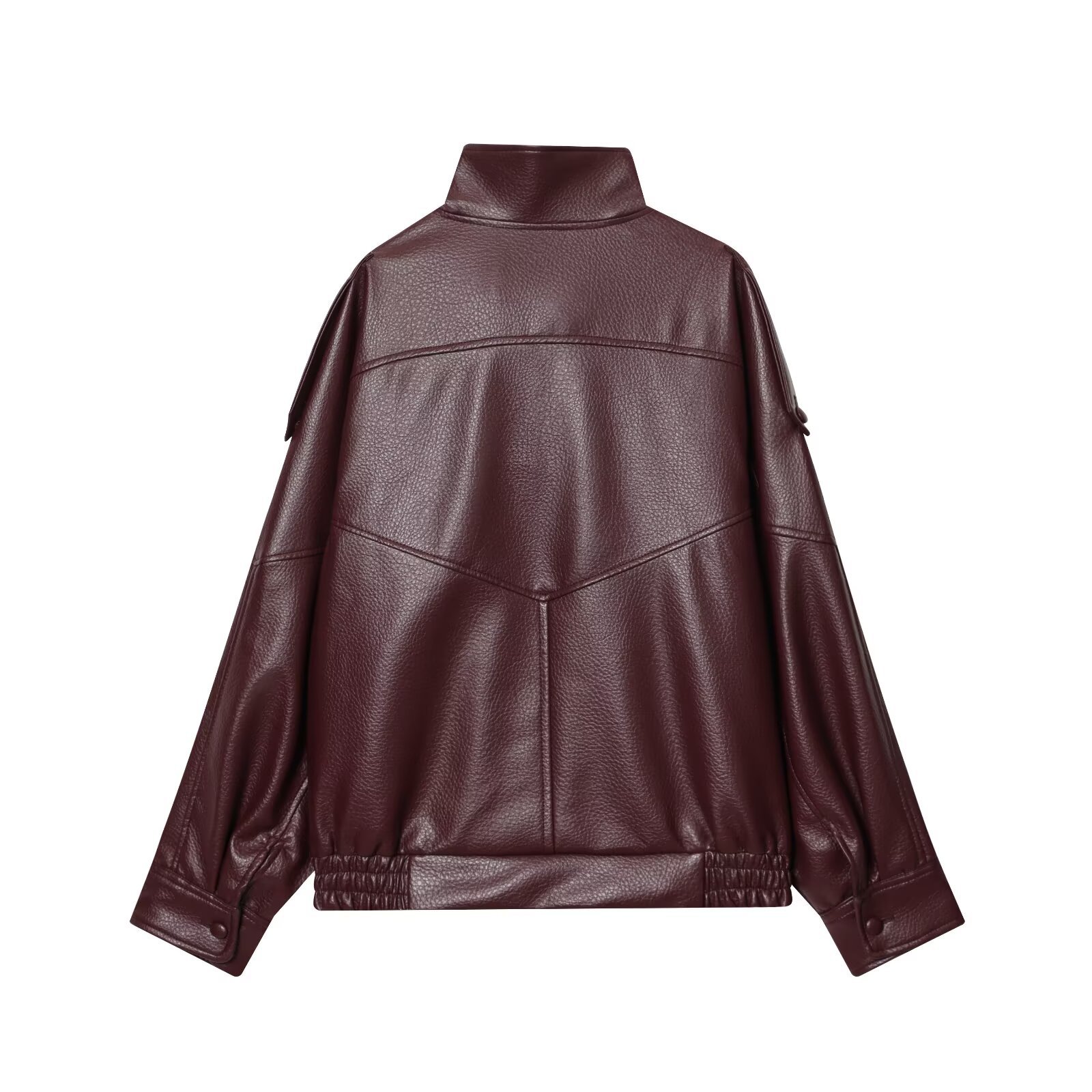 Faux Leather Jacket - Women's Trendy Casual Outerwear KUN-00178