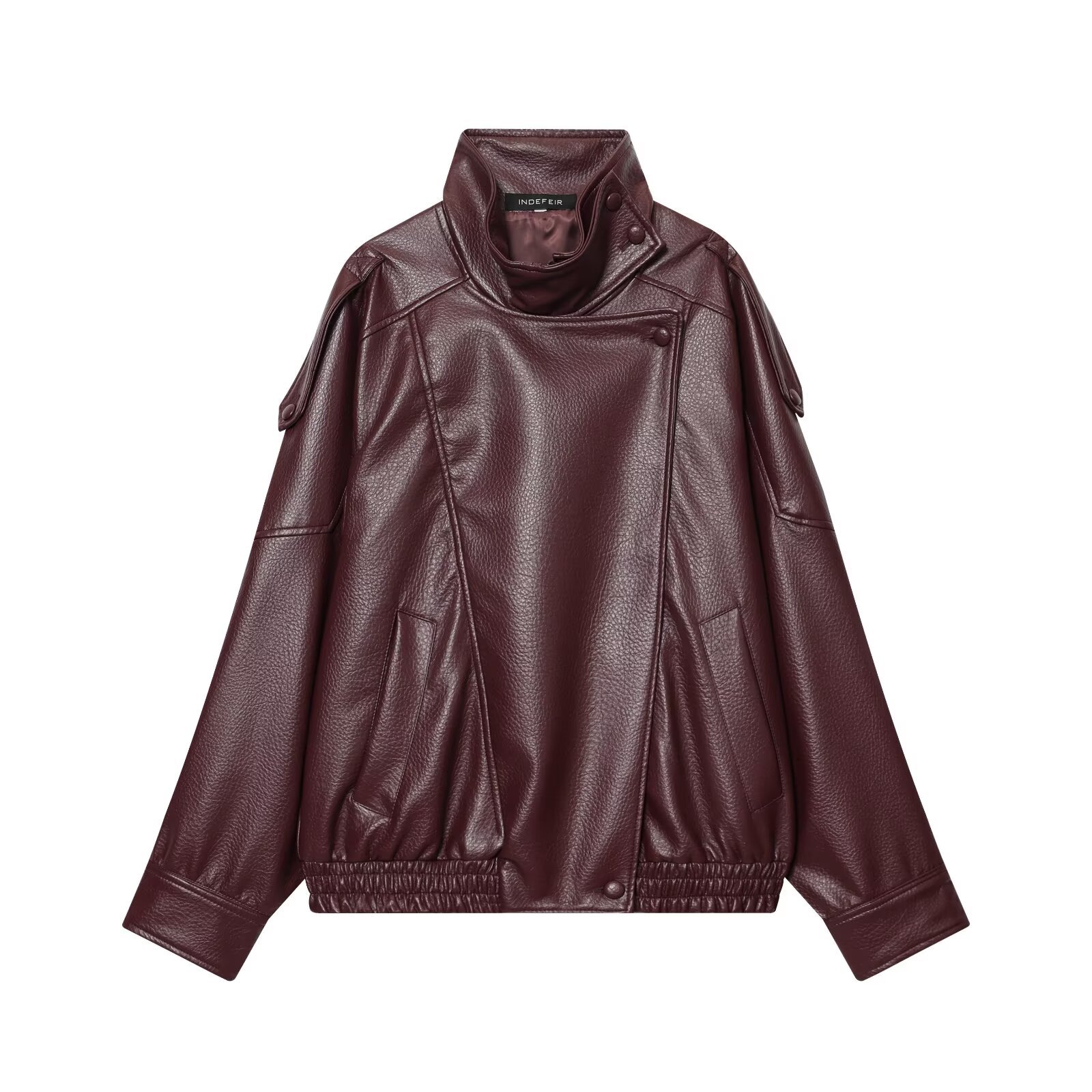 Faux Leather Jacket - Women's Trendy Casual Outerwear KUN-00178