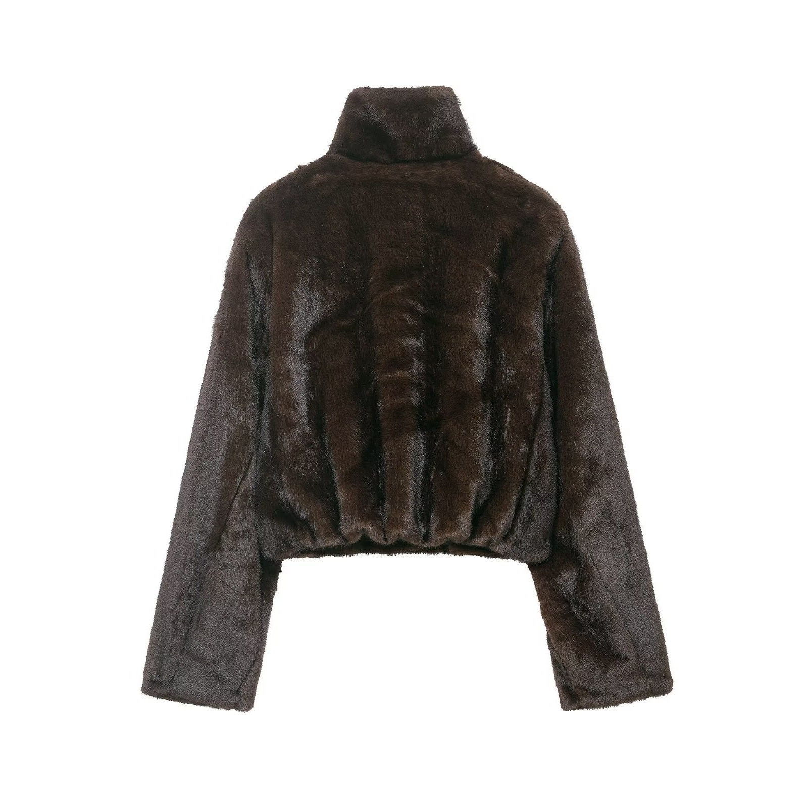 Faux Fur Cropped Jacket - European Style KUN-00153