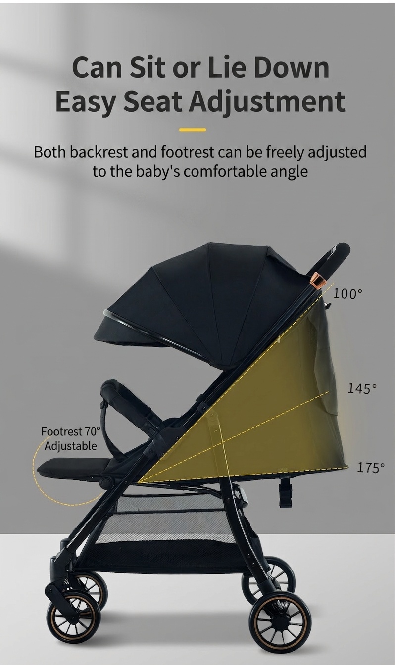 Hochformat-Kinderwagen mit Babywanne - Abnehmbares Verdeck