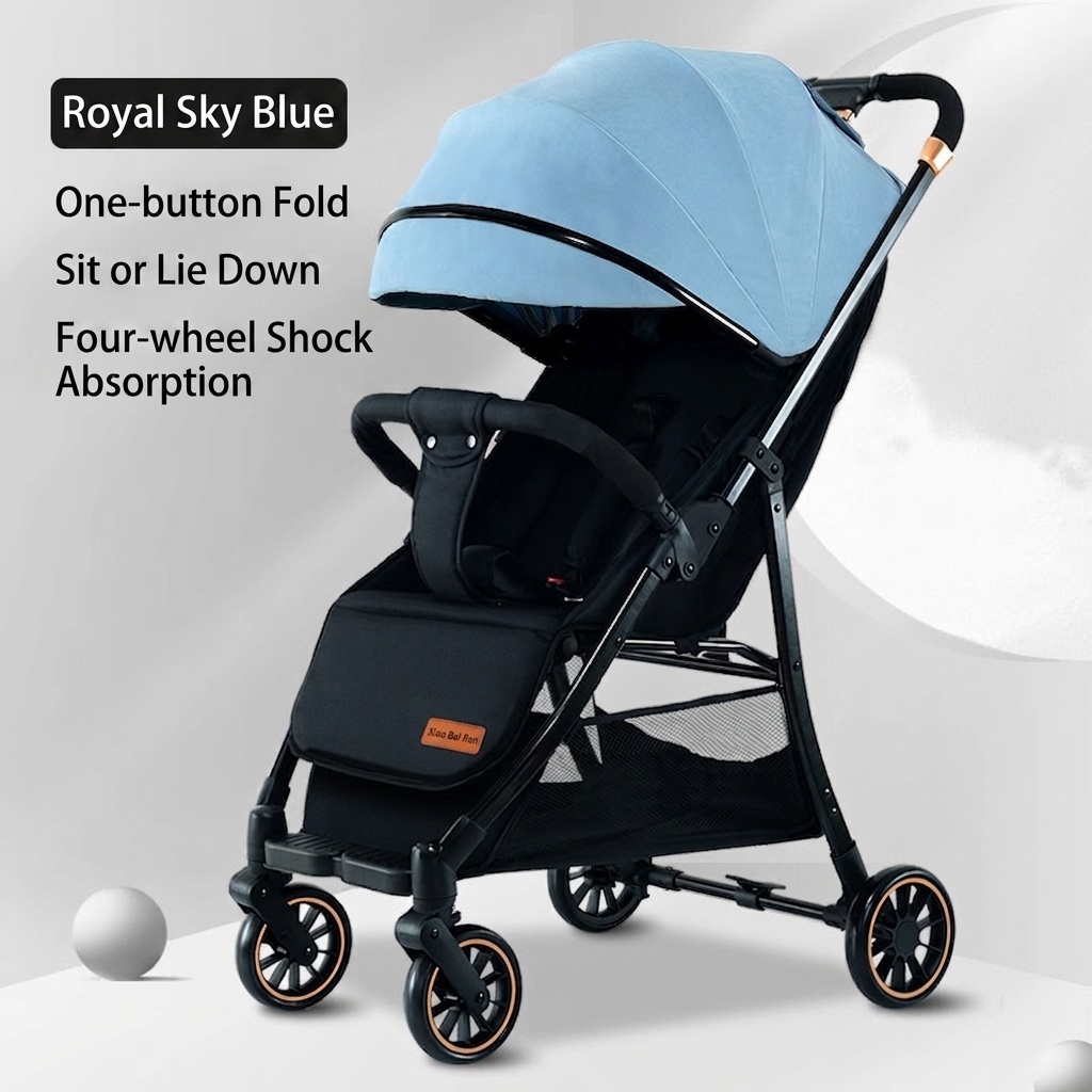Hochformat-Kinderwagen mit Babywanne - Abnehmbares Verdeck