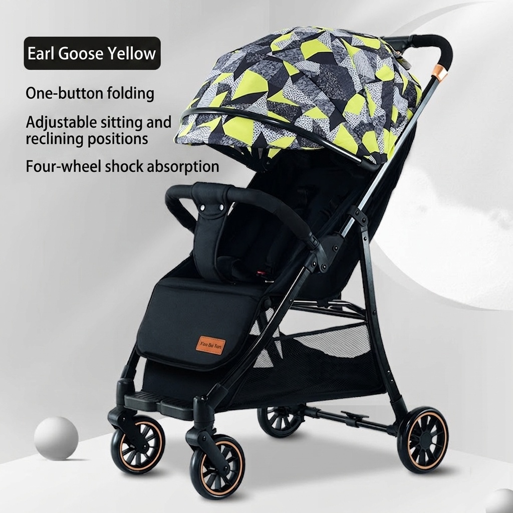 Hochformat-Kinderwagen mit Babywanne - Abnehmbares Verdeck