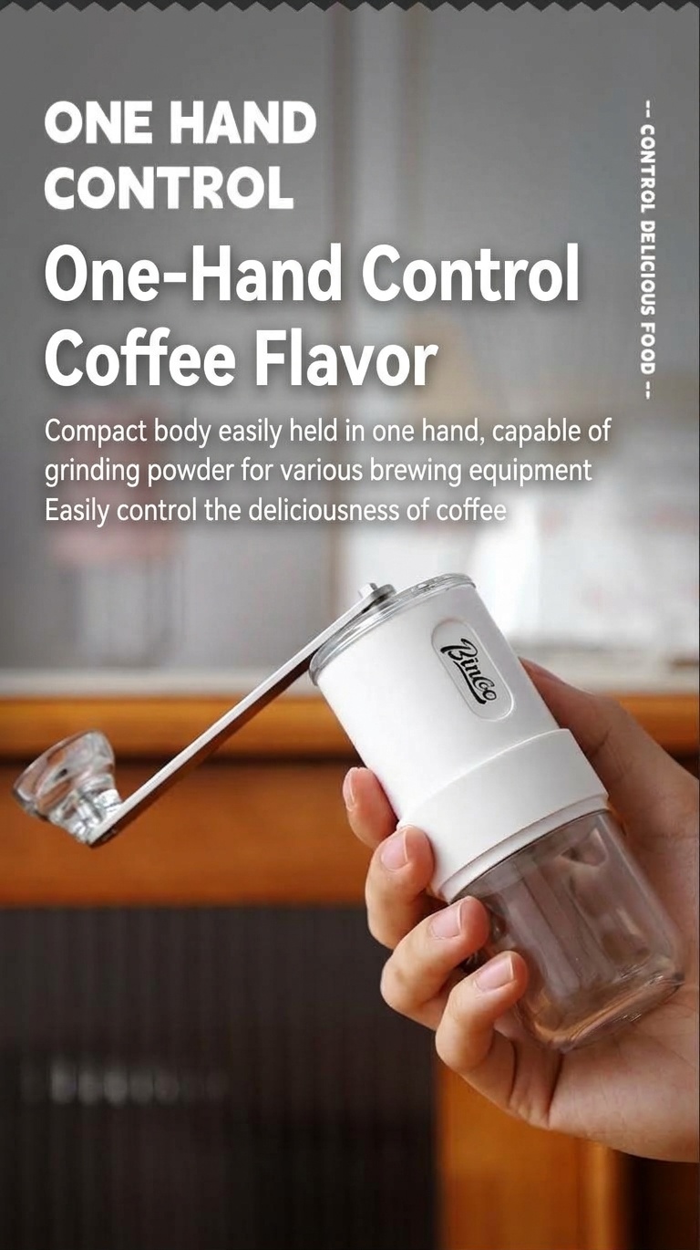 Bincoo Portable Manual Coffee Grinder with Ceramic Burrs
