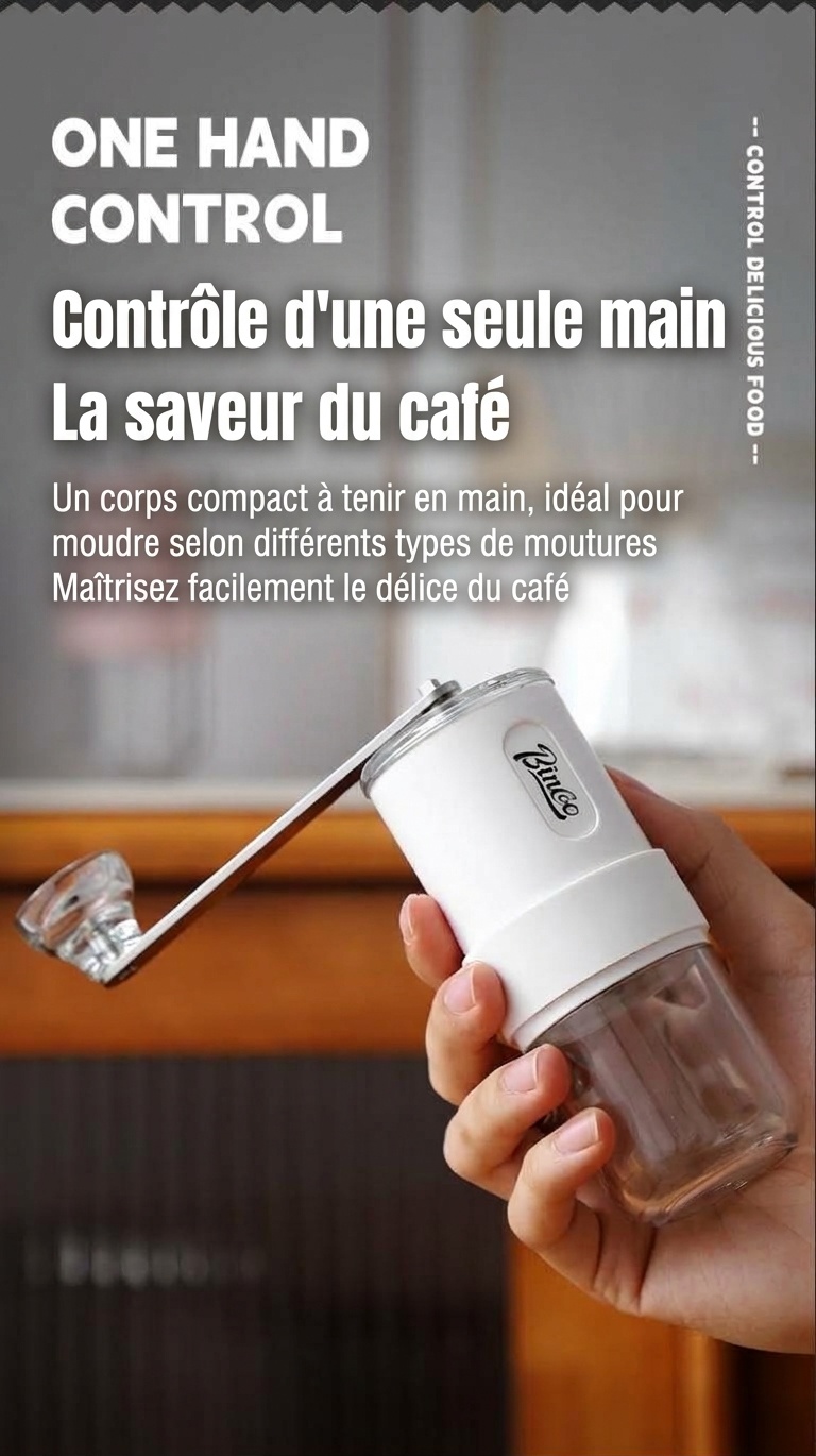 Moulin à café manuel portable Bincoo avec meules en céramique