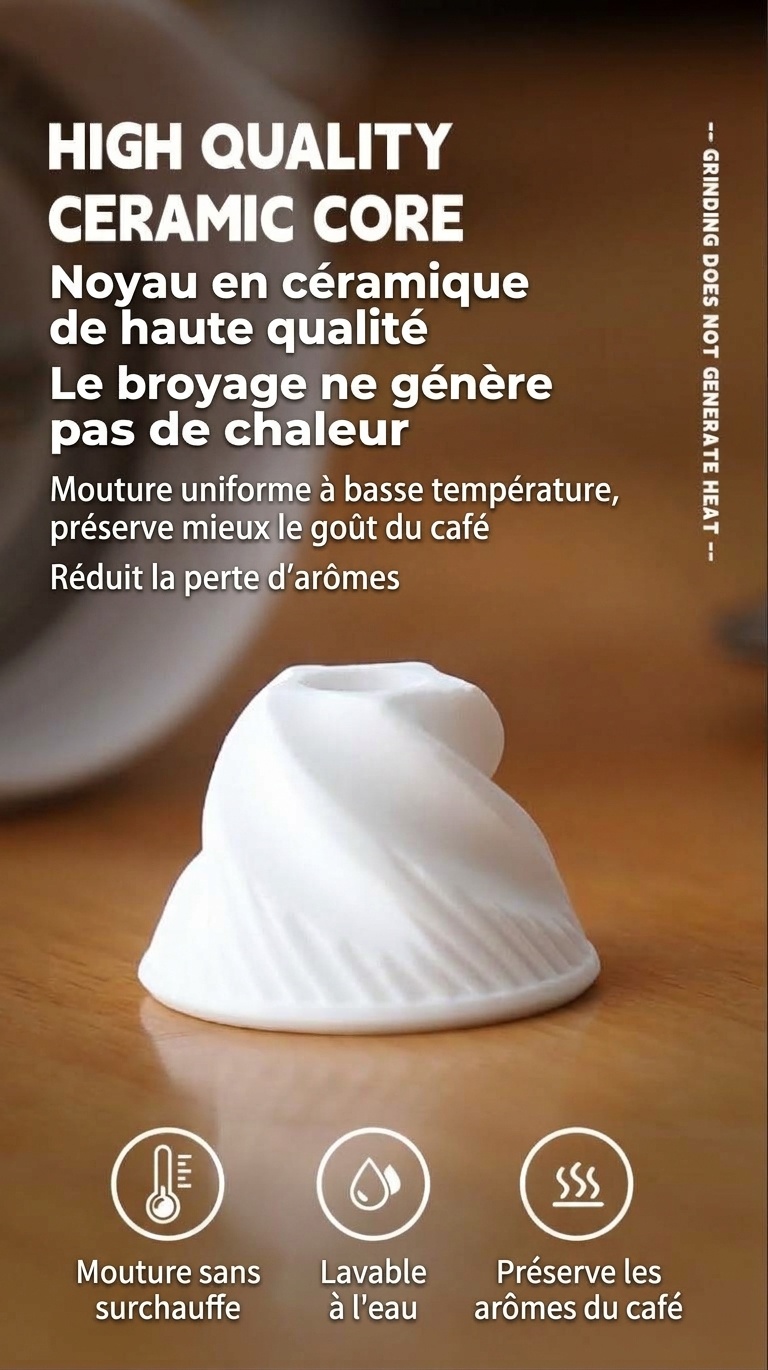 Moulin à café manuel portable Bincoo avec meules en céramique