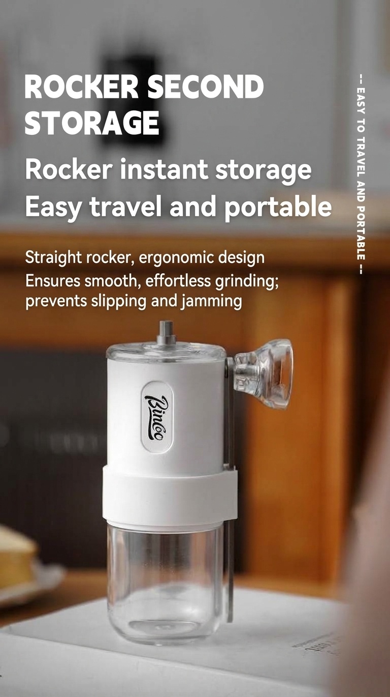 Bincoo Portable Manual Coffee Grinder with Ceramic Burrs