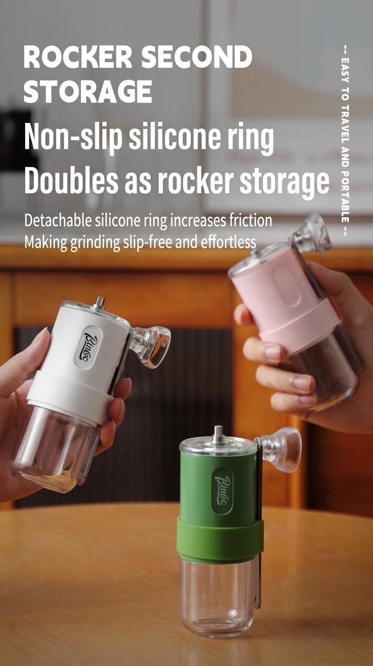 Bincoo Portable Manual Coffee Grinder with Ceramic Burrs
