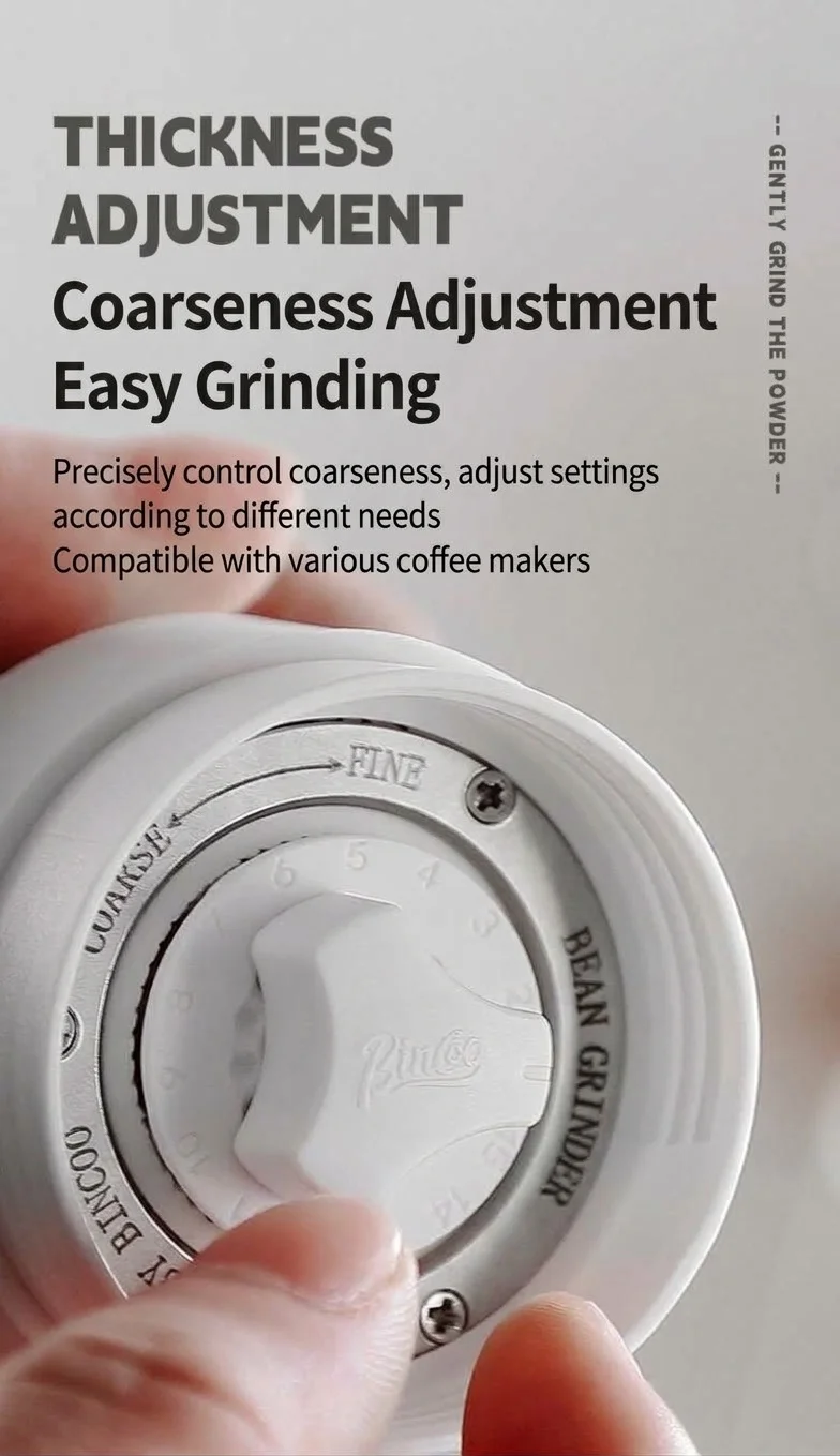 Bincoo Portable Manual Coffee Grinder with Ceramic Burrs