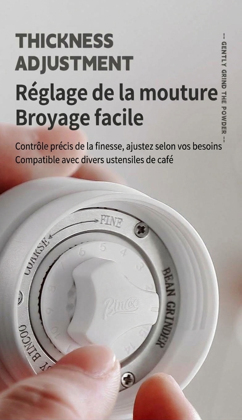 Moulin à café manuel portable Bincoo avec meules en céramique