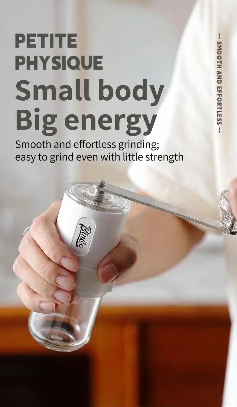 Bincoo Portable Manual Coffee Grinder with Ceramic Burrs