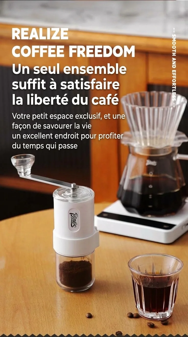 Moulin à café manuel portable Bincoo avec meules en céramique
