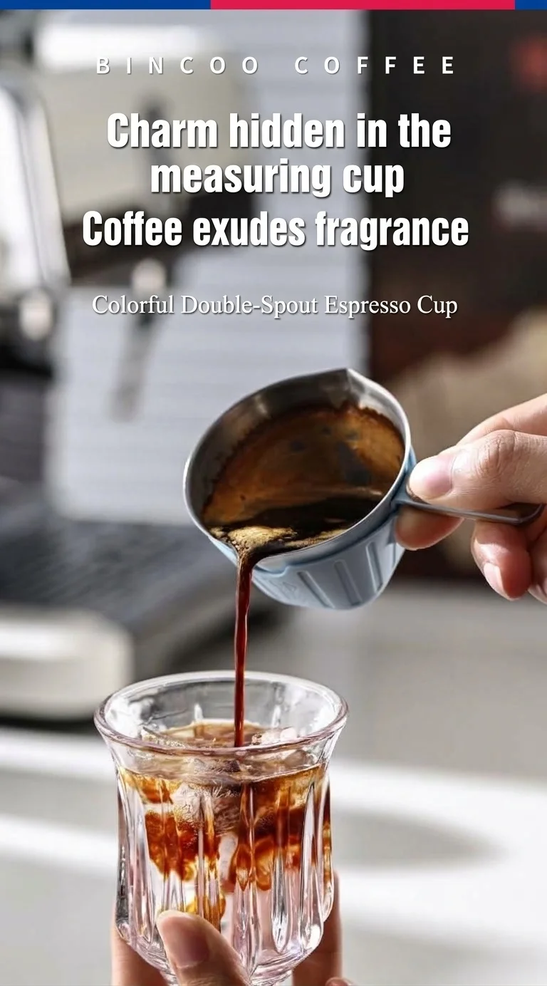BinCoo Espresso Shot Glass with Silicone Sleeve & Wood Handle