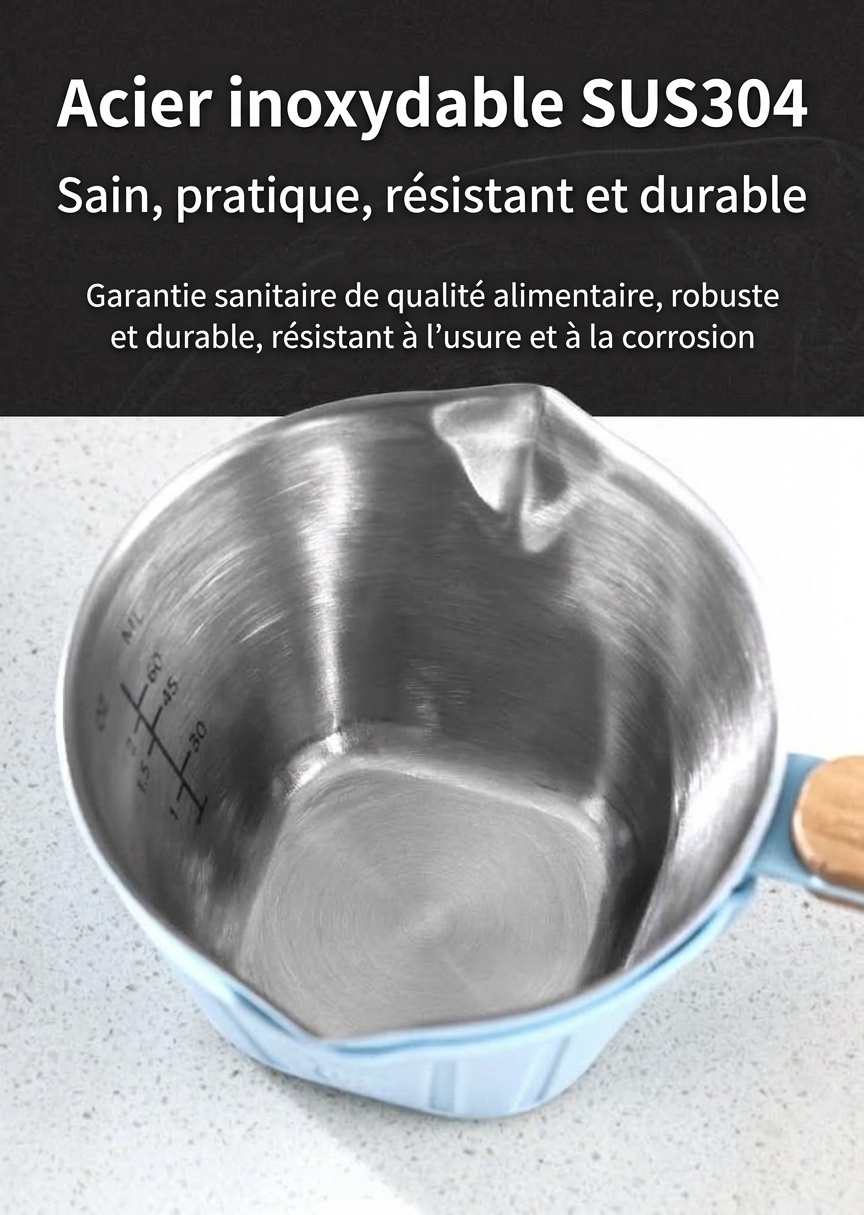 Verre à expresso BinCoo avec manchon en silicone et poignée en bois