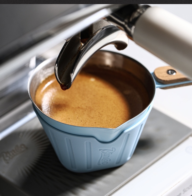BinCoo Espresso Shot Glass with Silicone Sleeve & Wood Handle