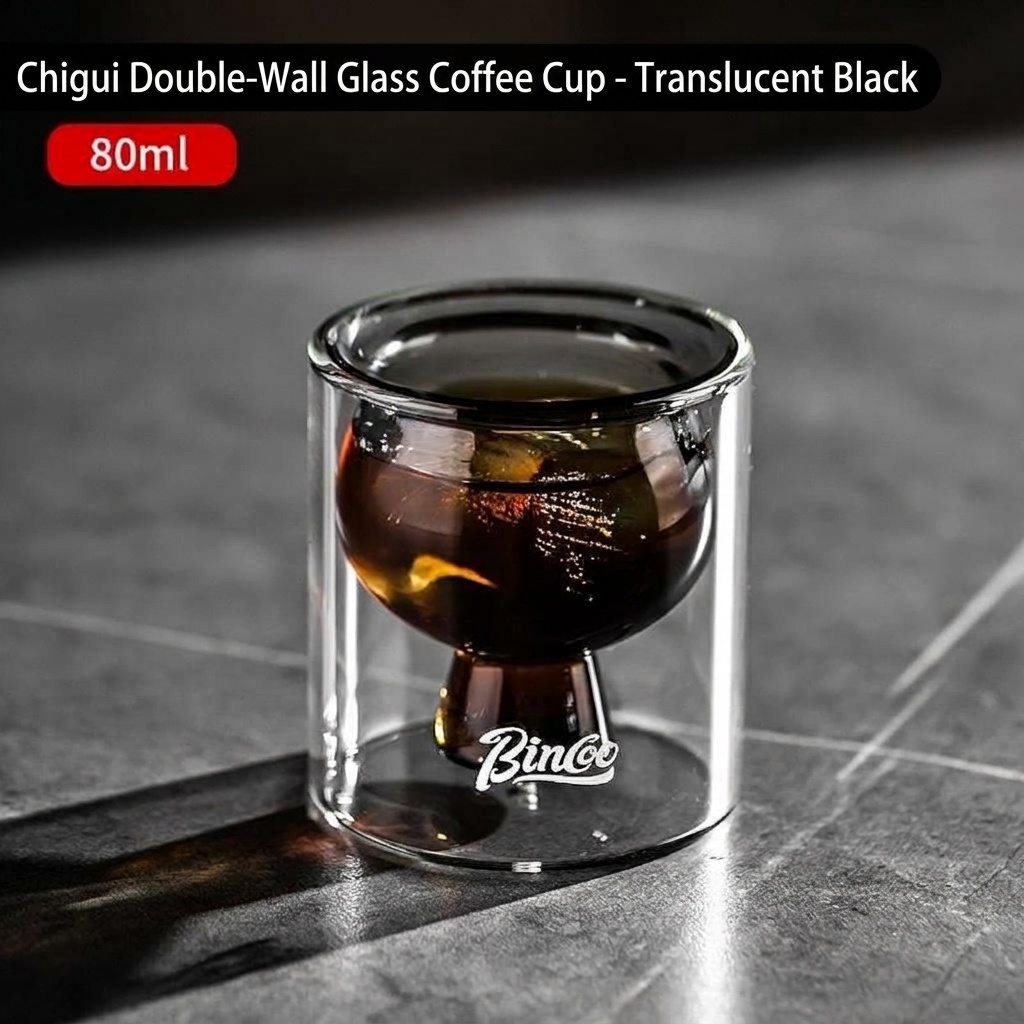Bincoo Double Wall Glass Coffee Cup - Espresso & Tea Mug