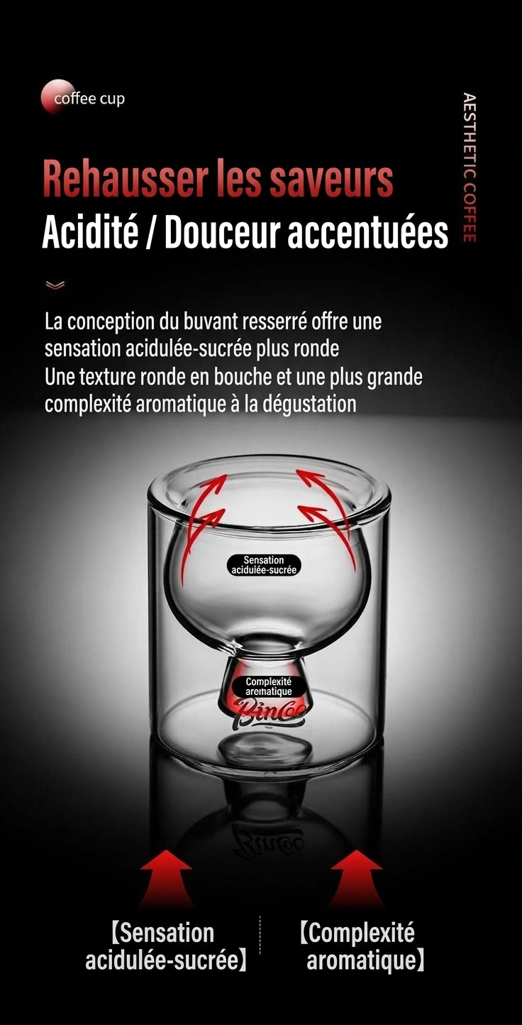 Tasse à café Bincoo à double paroi en verre - Mug expresso et thé
