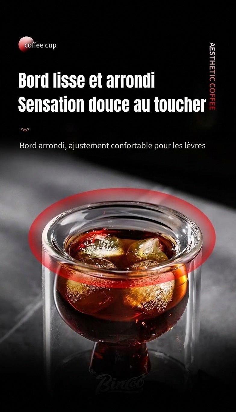 Tasse à café Bincoo à double paroi en verre - Mug expresso et thé