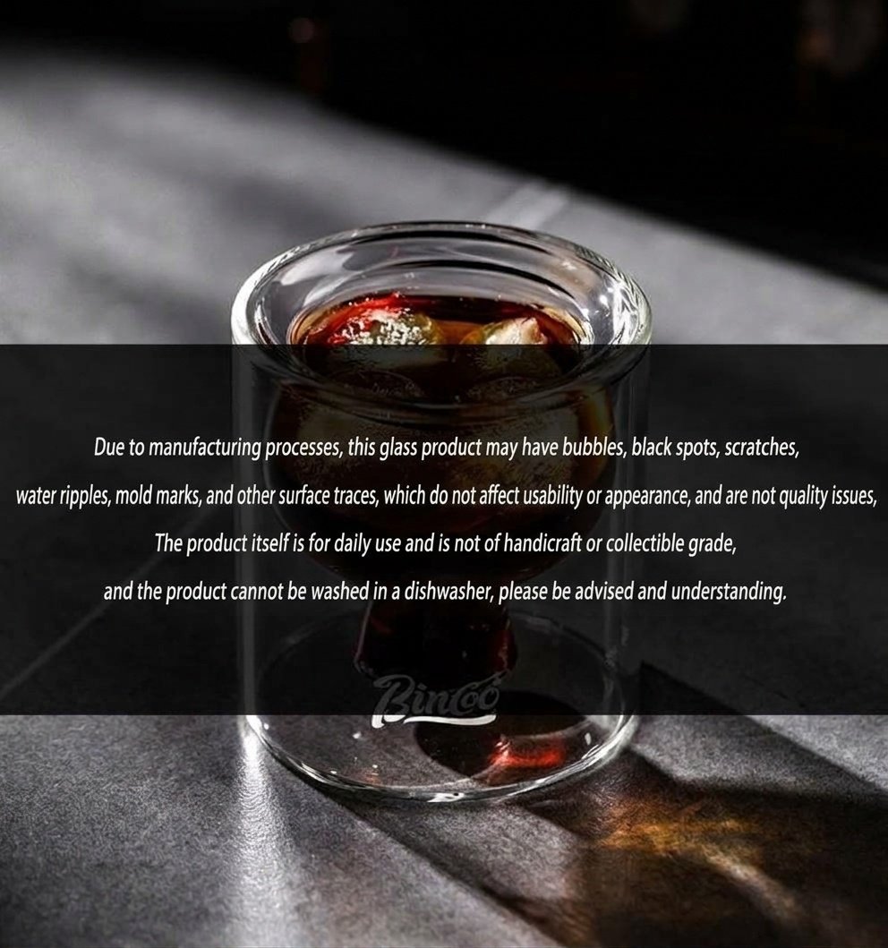 Bincoo Double Wall Glass Coffee Cup - Espresso & Tea Mug