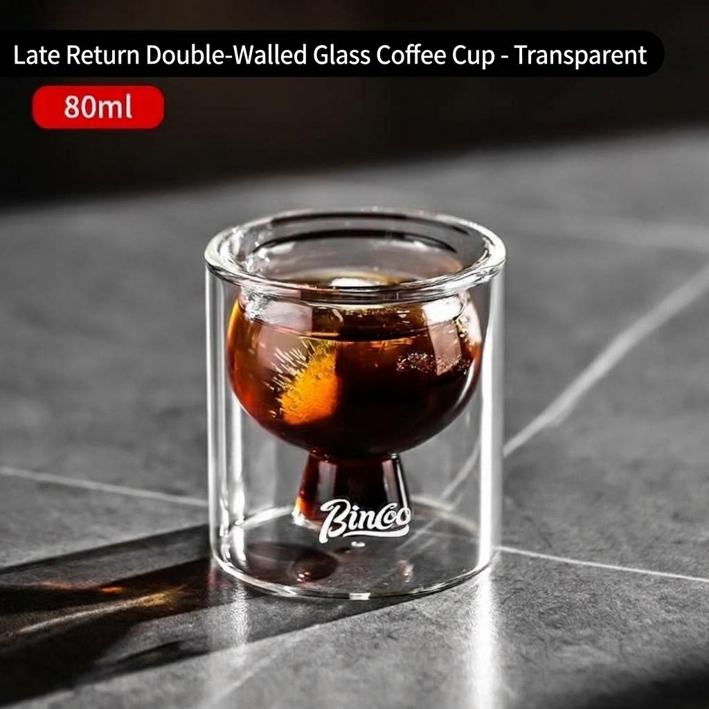 Bincoo Double Wall Glass Coffee Cup - Espresso & Tea Mug
