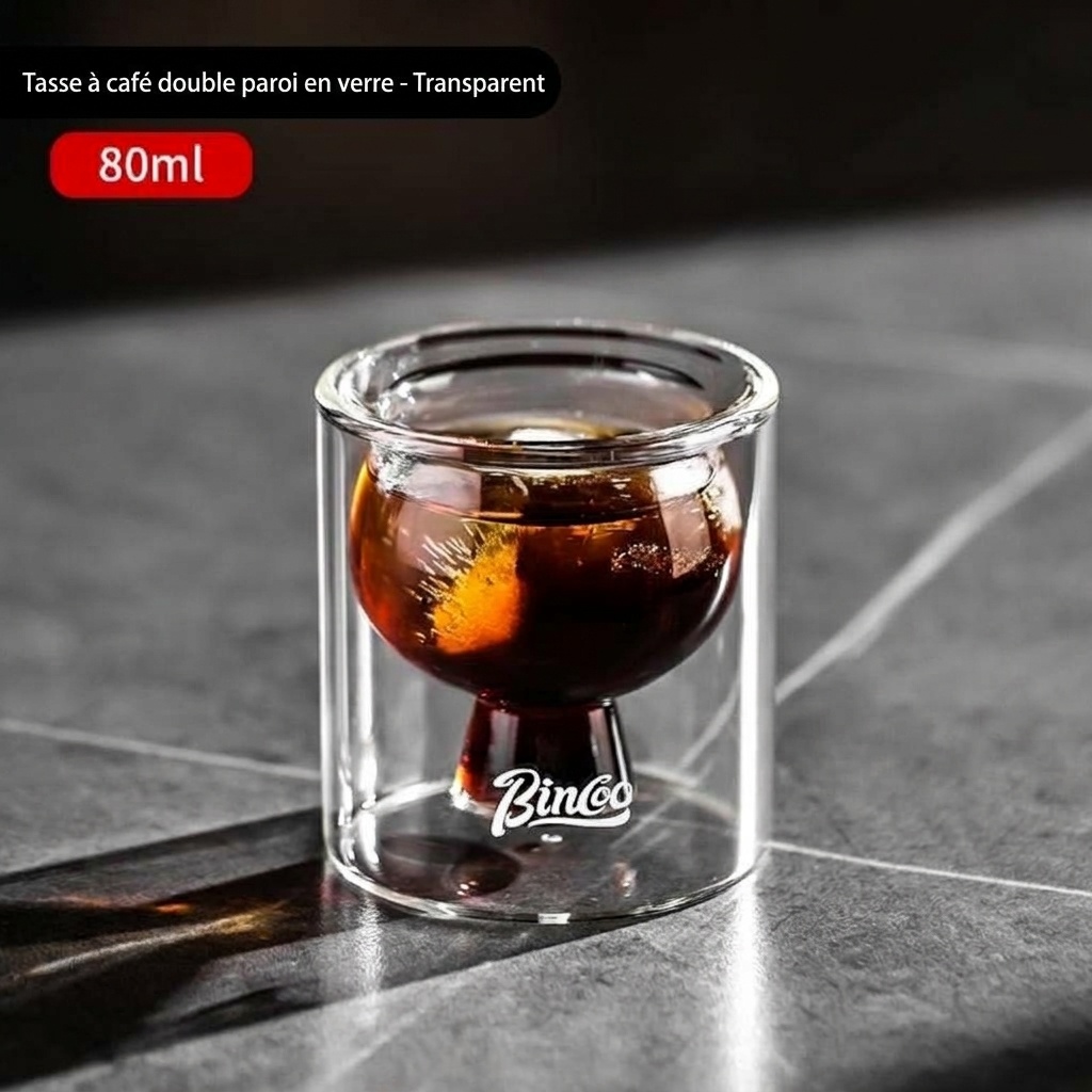 Tasse à café Bincoo à double paroi en verre - Mug expresso et thé