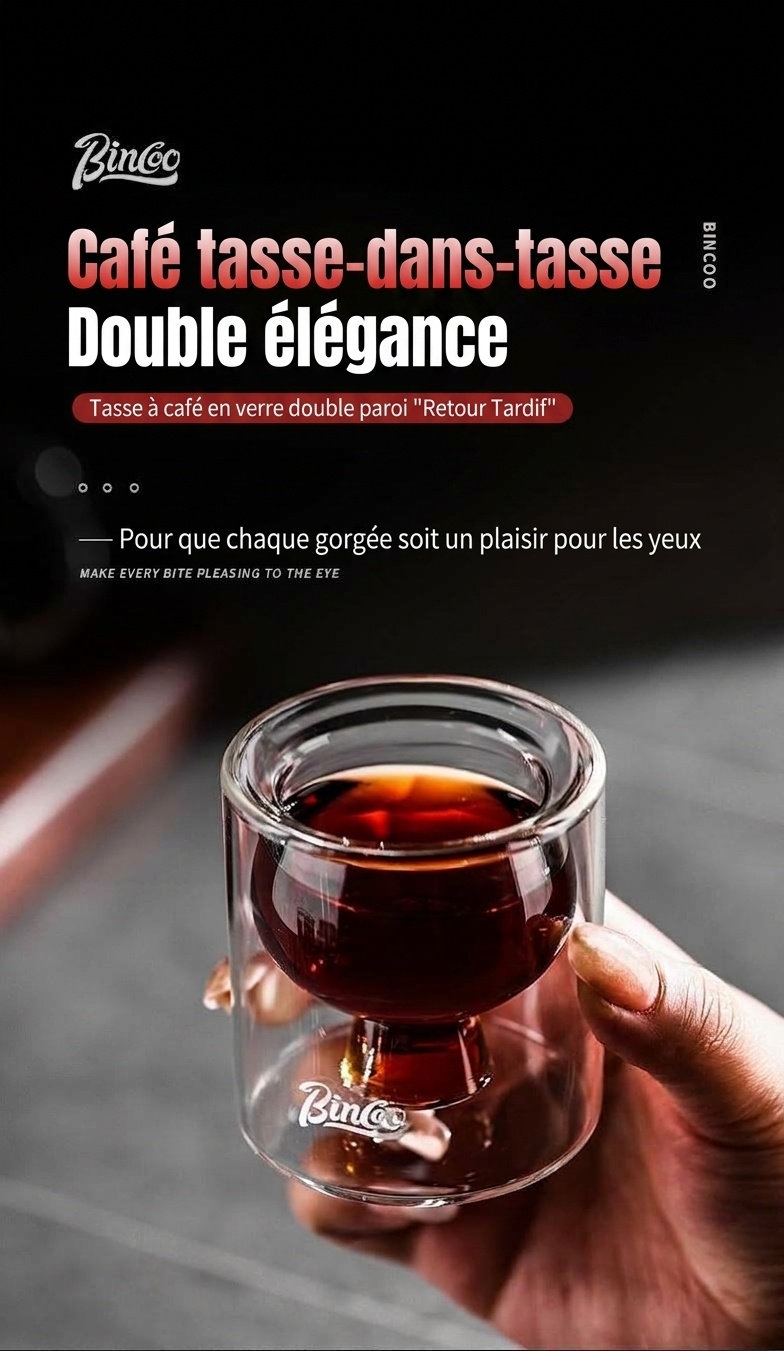 Tasse à café Bincoo à double paroi en verre - Mug expresso et thé
