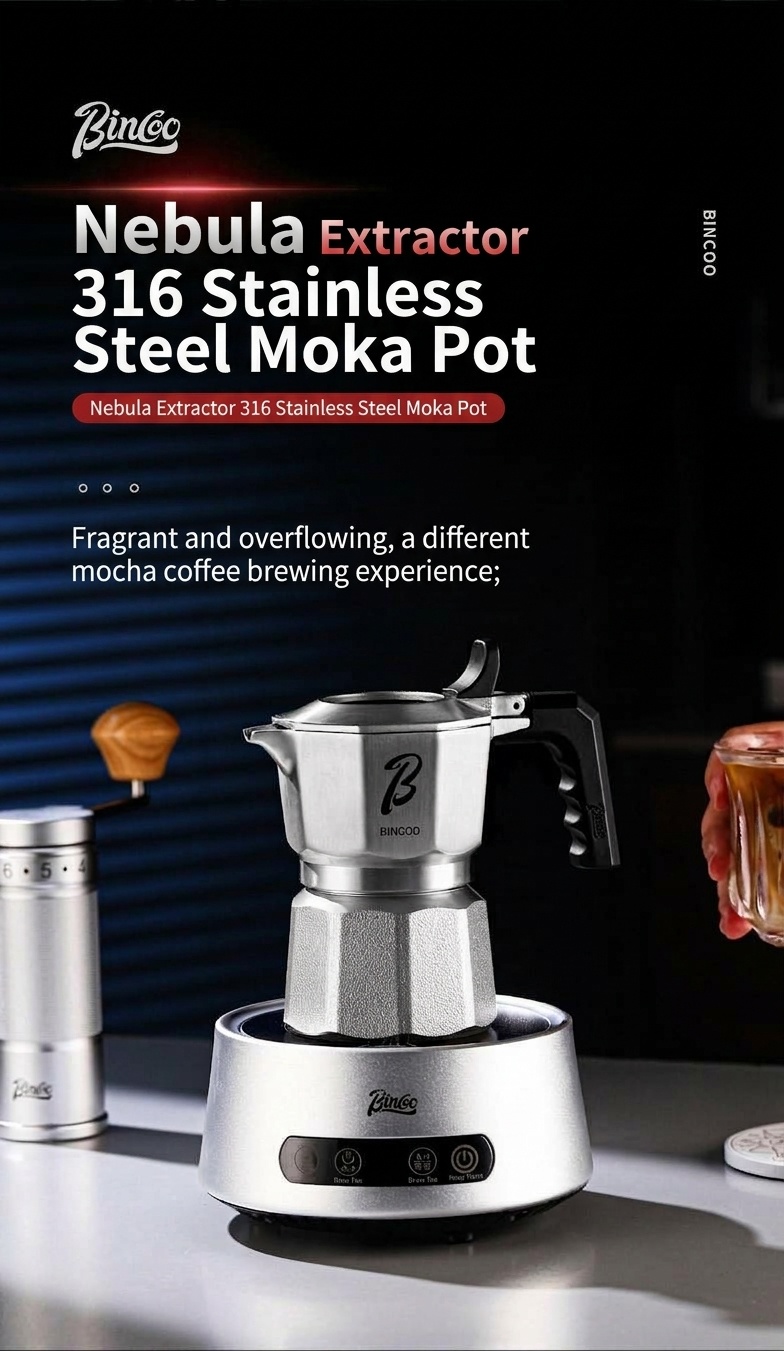 Premium 316 Stainless Steel Moka Pot Coffee Maker