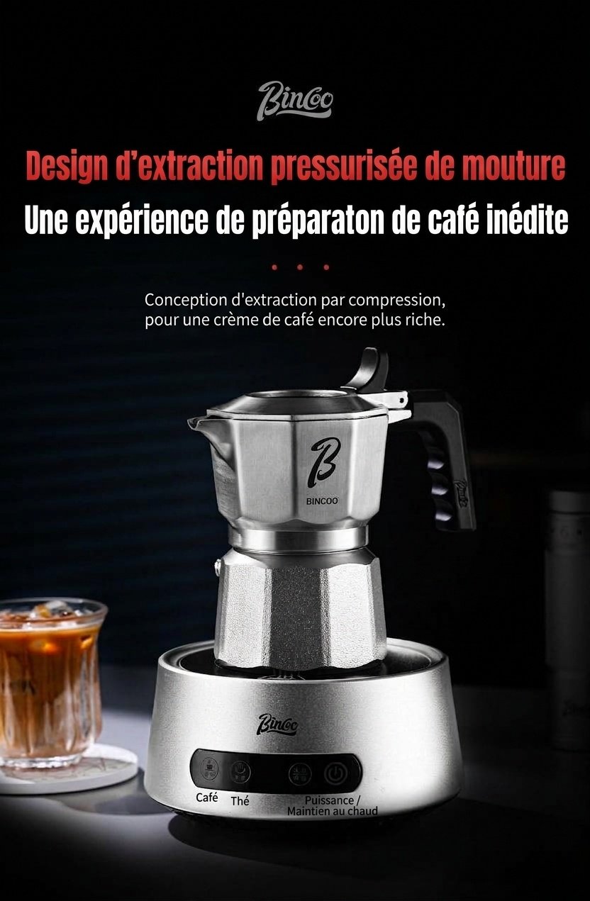 Cafetière Moka de qualité supérieure en acier inoxydable 316