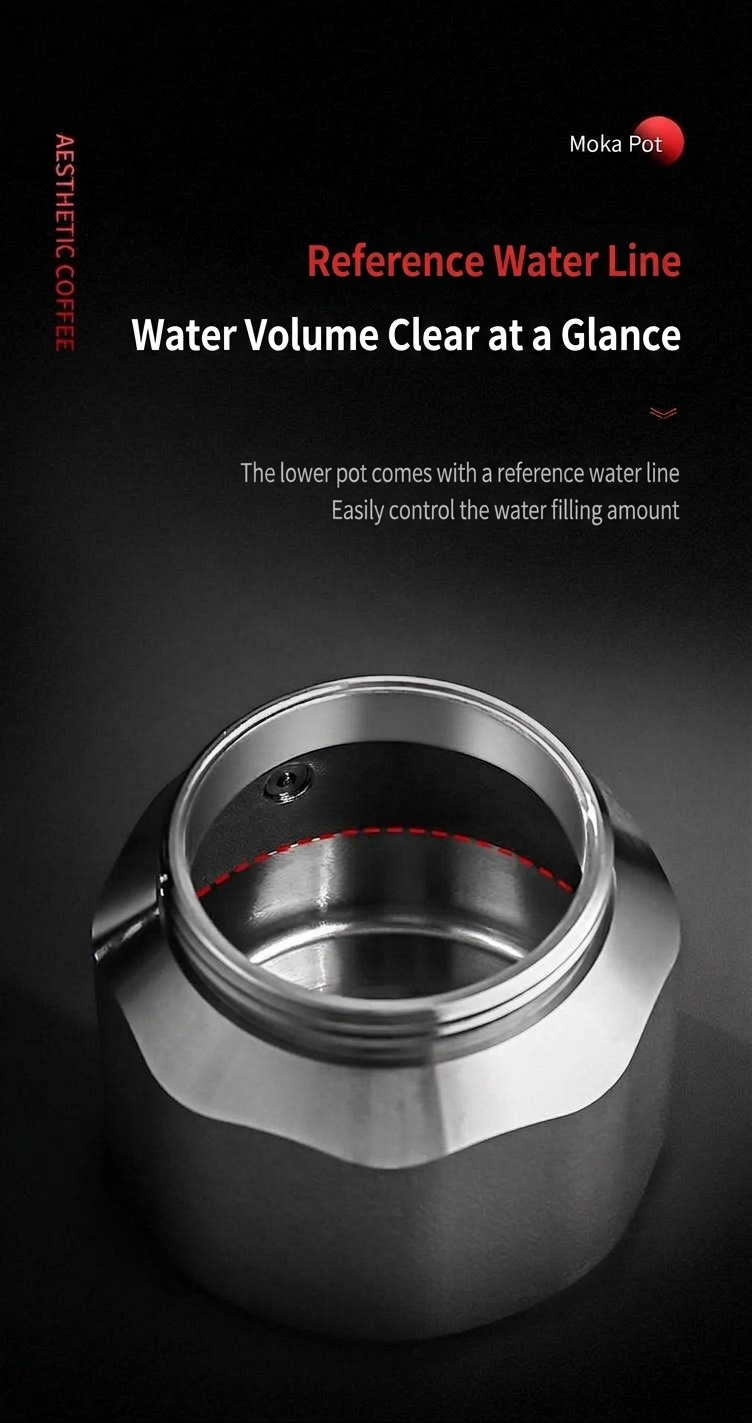 Premium 316 Stainless Steel Moka Pot Coffee Maker