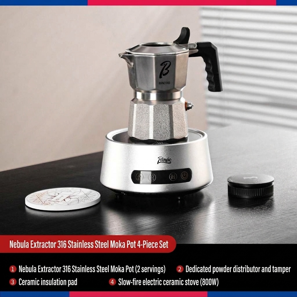 Premium 316 Stainless Steel Moka Pot Coffee Maker