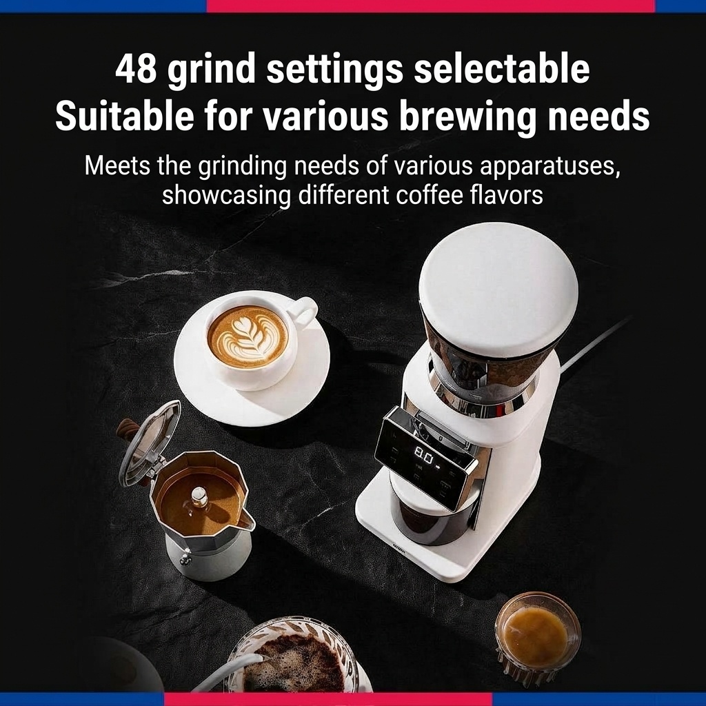 BinCoo Precision Electric Coffee Grinder - 48 Grind Settings