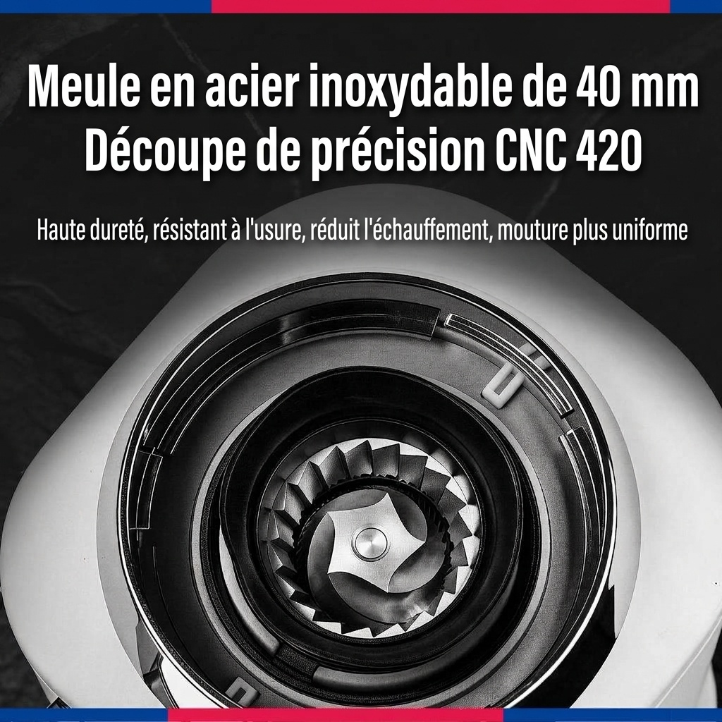 Moulin à café électrique de précision BinCoo - 48 réglages de mouture