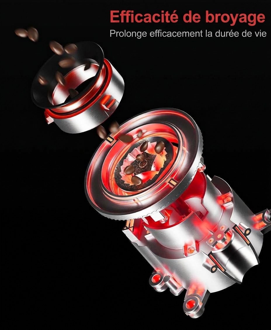 Moulin à café électrique de précision BinCoo - 48 réglages de mouture