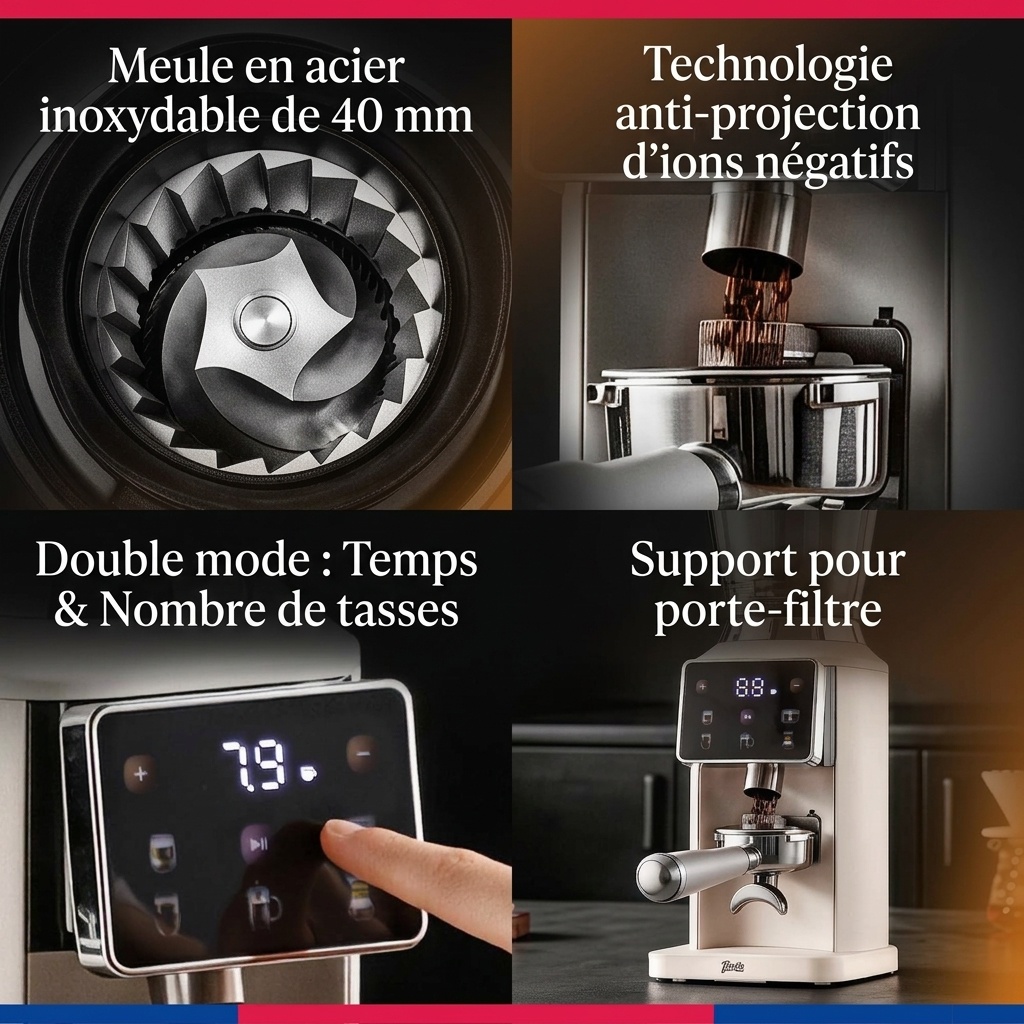 Moulin à café électrique de précision BinCoo - 48 réglages de mouture