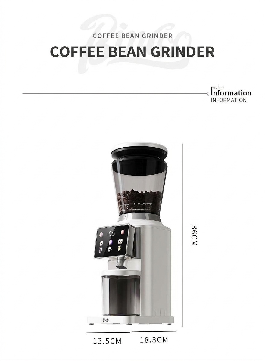 BinCoo Precision Electric Coffee Grinder - 48 Grind Settings