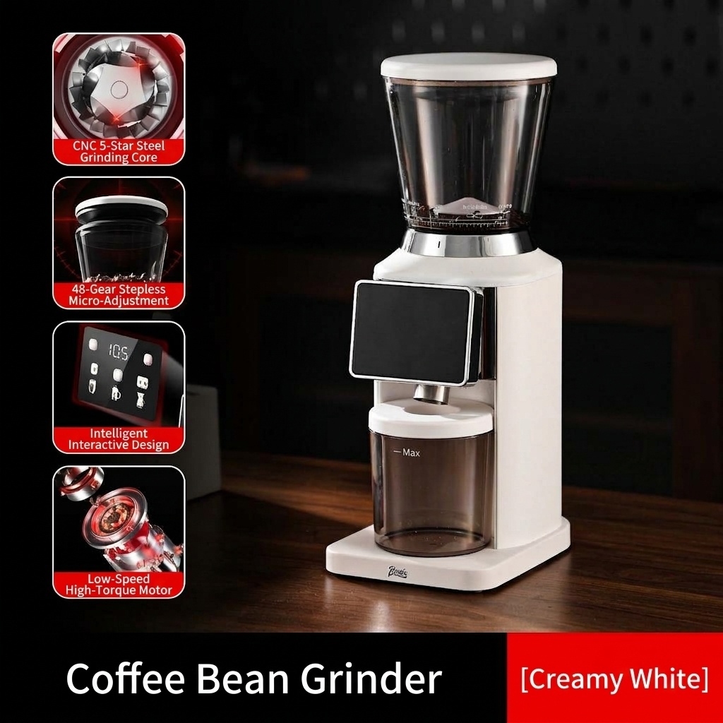 BinCoo Precision Electric Coffee Grinder - 48 Grind Settings