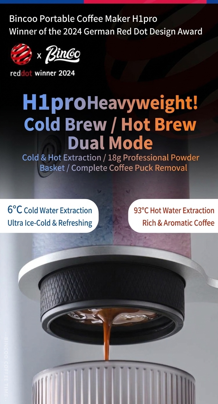Bincoo H1 Pro Portable Espresso Maker - 20 Bar Hot & Cold Brew