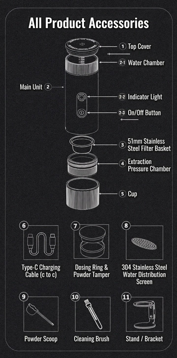 Bincoo H1 Pro Portable Espresso Maker - 20 Bar Hot & Cold Brew