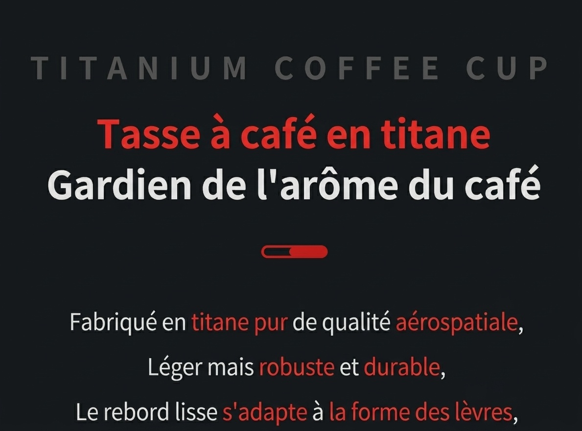 Tasse à café Bincoo en titane - Mug expresso esthétique de 80 ml