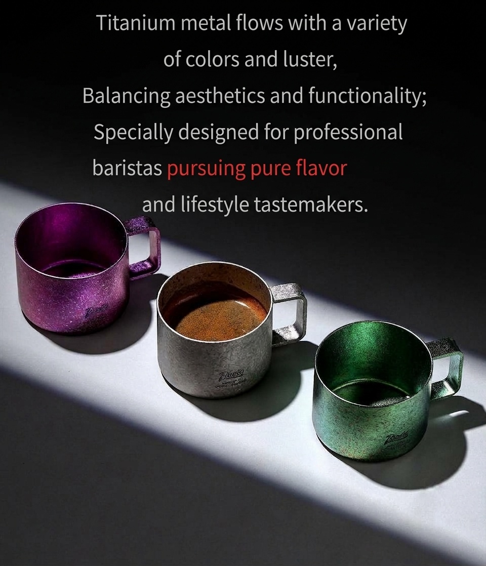 Bincoo Titanium Coffee Cup - 80ml Aesthetic Espresso Mug