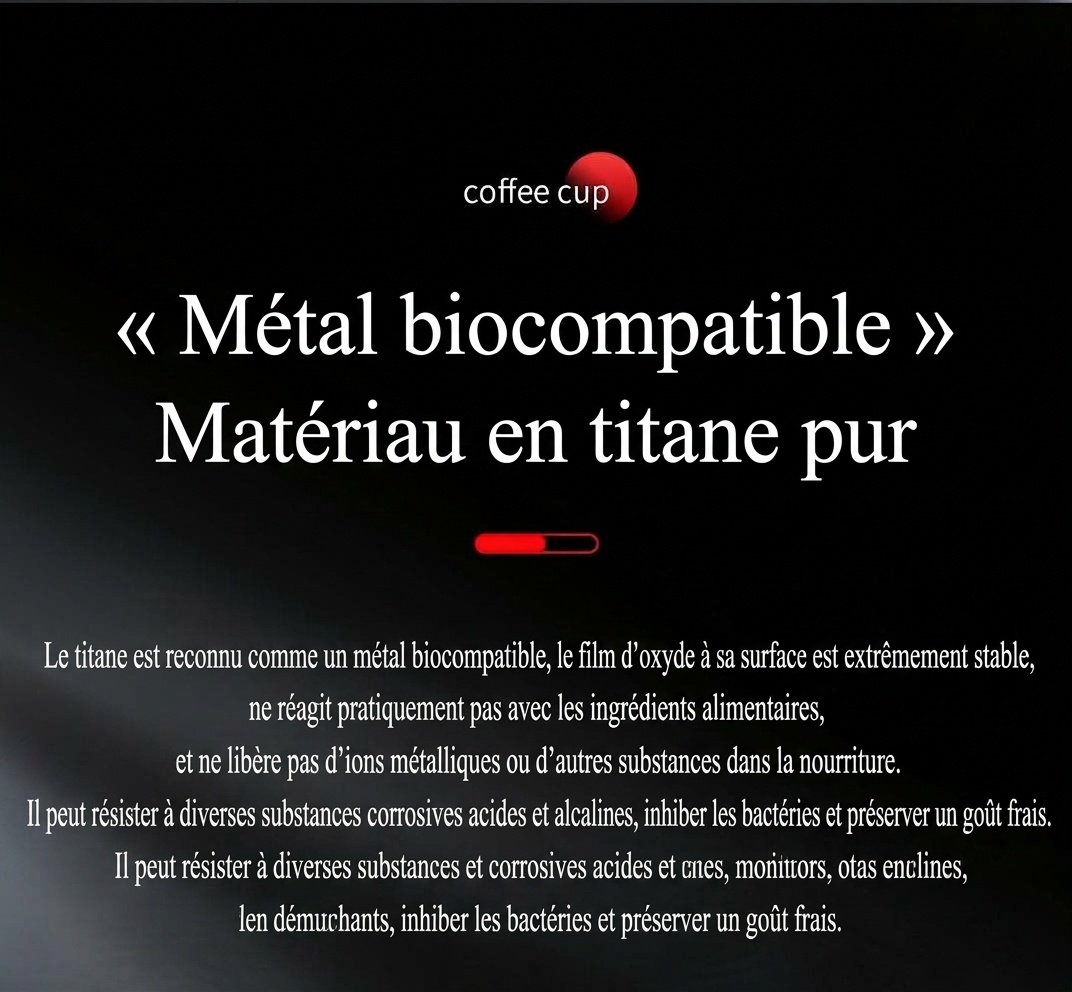 Tasse à café Bincoo en titane - Mug expresso esthétique de 80 ml